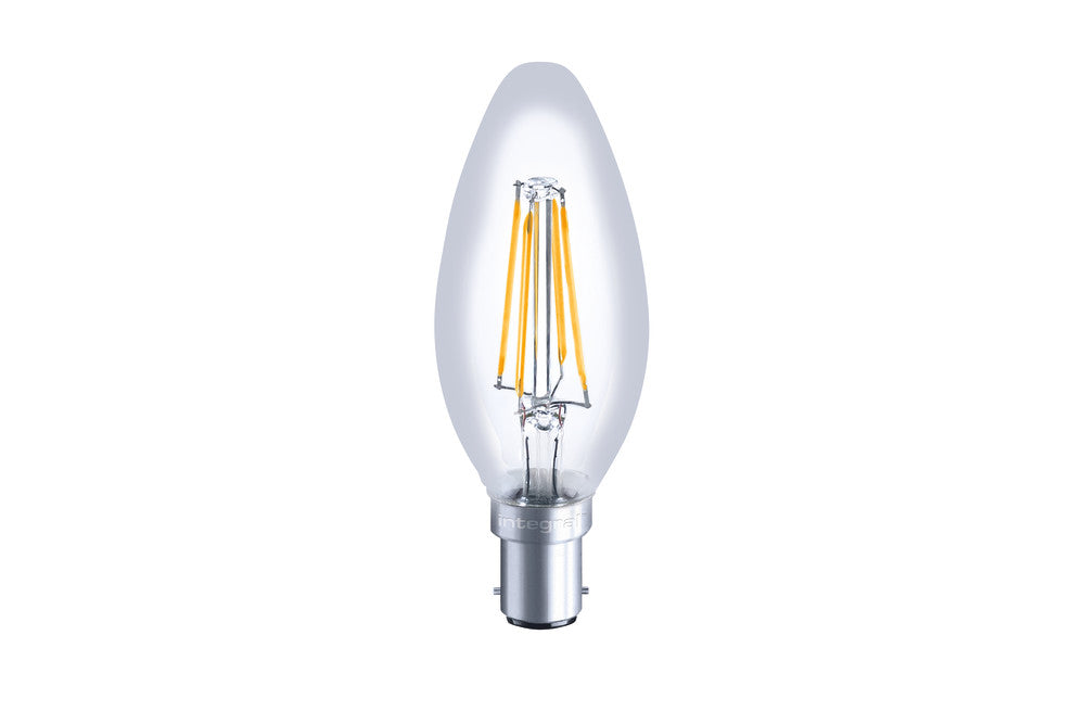 B15 OMNI FILAMENT CANDLE BULB 470LM 4.5W 2700K DIMMABLE 300 BEAM CLEAR FULL GLASS