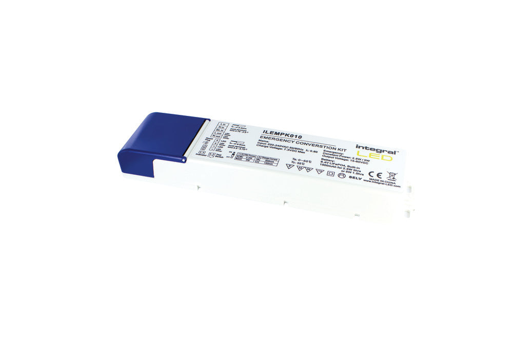 EMERGENCY CONVERSION KIT IP20 2.5-5W 15-60V 3HR WITH REMOTE LED INDICATOR AND TEST BUTTON