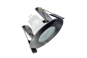 Evofire Mini Fire Rated Downlight 45Mm Cutout Ip65 Black Chrome Round 64Mm Dia