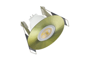 Evofire Mini Fire Rated Downlight 45Mm Cutout Ip65 Antique Brass Round 64Mm Dia