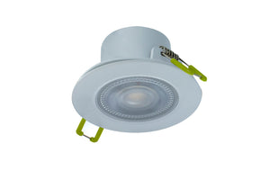COMPACT ECO LED DOWNLIGHT IP65 FIXED 5.5W 550LM 3000/4000/6500K SWITCHABLE CCT 100LM/W 38 DEG BEAM DIMMABLE 68MM CUT OUT