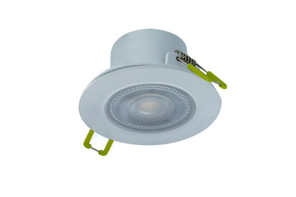 COMPACT ECO LED DOWNLIGHT IP65 FIXED 5.5W 550LM 4000K 100LM/W 38 DEG BEAM DIMMABLE 68MM CUT OUT