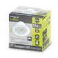 COMPACT ECO LED DOWNLIGHT IP44 30 DEG TILTABLE 5.5W 510LM 3000K 92LM/W 38 DEG BEAM DIMMABLE 68MM CUT OUT