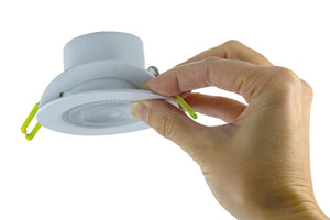 COMPACT ECO LED DOWNLIGHT IP65 FIXED 5.5W 550LM 4000K 100LM/W 38 DEG BEAM DIMMABLE 68MM CUT OUT