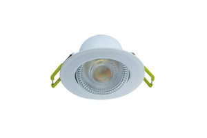 COMPACT ECO LED DOWNLIGHT IP44 30 DEG TILTABLE 5.5W 510LM 3000K 92LM/W 38 DEG BEAM DIMMABLE 68MM CUT OUT