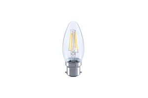 B22 OMNI FILAMENT CANDLE BULB 470LM 4.5W 2700K DIMMABLE 300 BEAM CLEAR FULL GLASS INTEGRAL