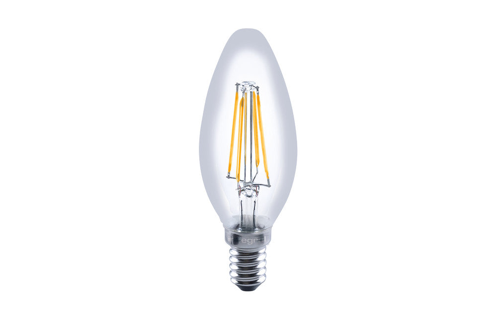 E14 OMNI FILAMENT CANDLE BULB 470LM 4.5W 2700K DIMMABLE 300 BEAM CLEAR FULL GLASS