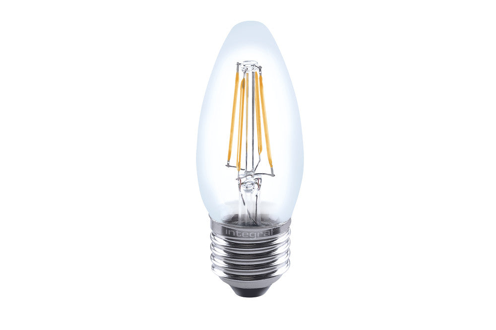 E27 OMNI FILAMENT CANDLE BULB 470LM 4.5W 2700K DIMMABLE 300 BEAM CLEAR FULL GLASS INTEGRAL