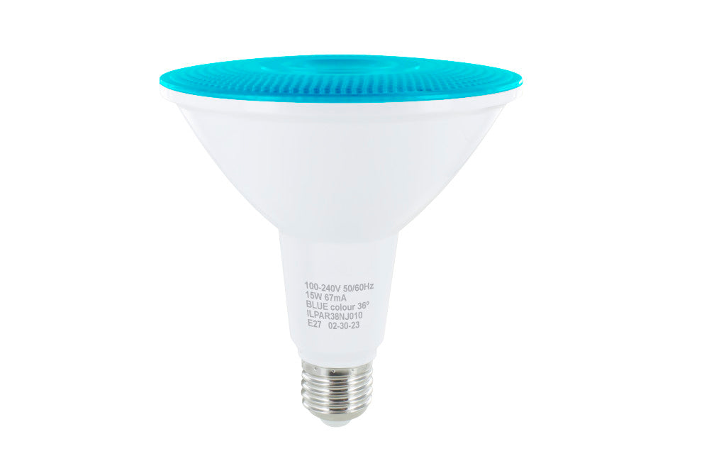 PAR38 COLOUR BULB E27 15W BLUE NON-DIMM IP65 INTEGRAL