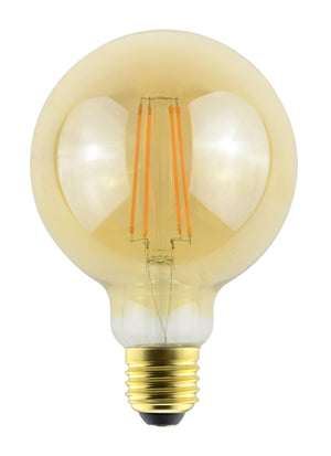 SUNSET VINTAGE FILAMENT GLOBE G95 BULB E27 470LM 3.4W 2200K DIMMABLE 300 BEAM AMBER