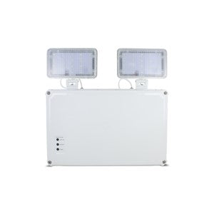 5W IP65 TWIN SPOT EMERGENCY LUMINAIRE NON MAINTAINED SELF TEST 550LM IK08