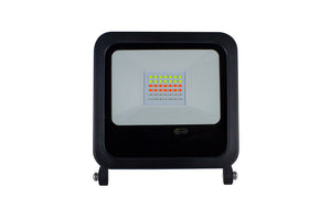 30W COMPACT COLOUR RGB IP65 FLOODLIGHT WITH REMOTE CONTROL