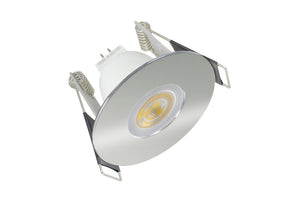 EVOFIRE MINI FIRE RATED DOWNLIGHT 45MM CUTOUT IP65 POLISHED CHROME ROUND INTEGRAL