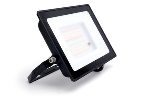 COMPACT SLIM FLOODLIGHT 50W 4000LM RGB+3000K 110 BEAM 80LM/W IP65 IK05 BLACK