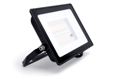 COMPACT SLIM FLOODLIGHT 50W 4000LM RGB+3000K 110 BEAM 80LM/W IP65 IK05 BLACK