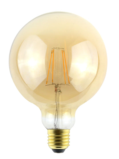 SUNSET VINTAGE FILAMENT GLOBE G125 BULB E27 806LM 5.9W 2200K DIMMABLE 300 BEAM AMBER