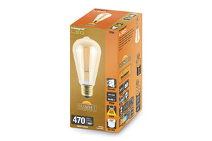 SUNSET VINTAGE FILAMENT ST64 BULB E27 470LM 3.4W 2200K DIMMABLE 300 BEAM AMBER